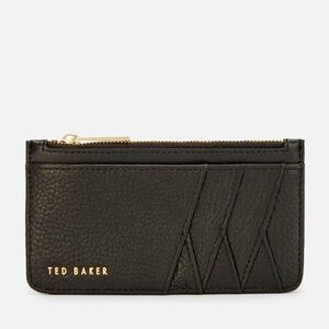 Ted Baker Gerii Diagonal Zipped Card Holder in Black